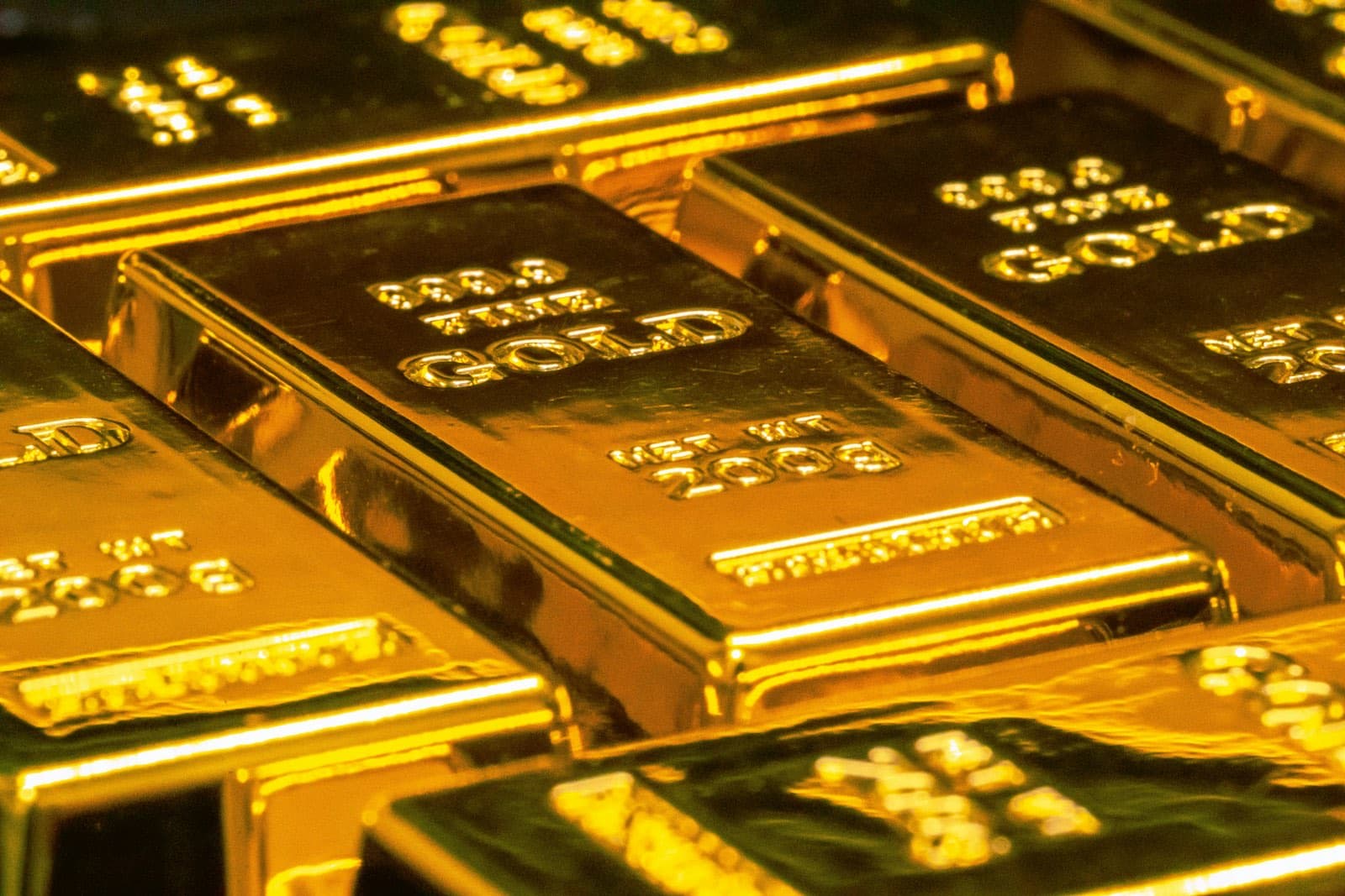 Stacked gold bullion bars