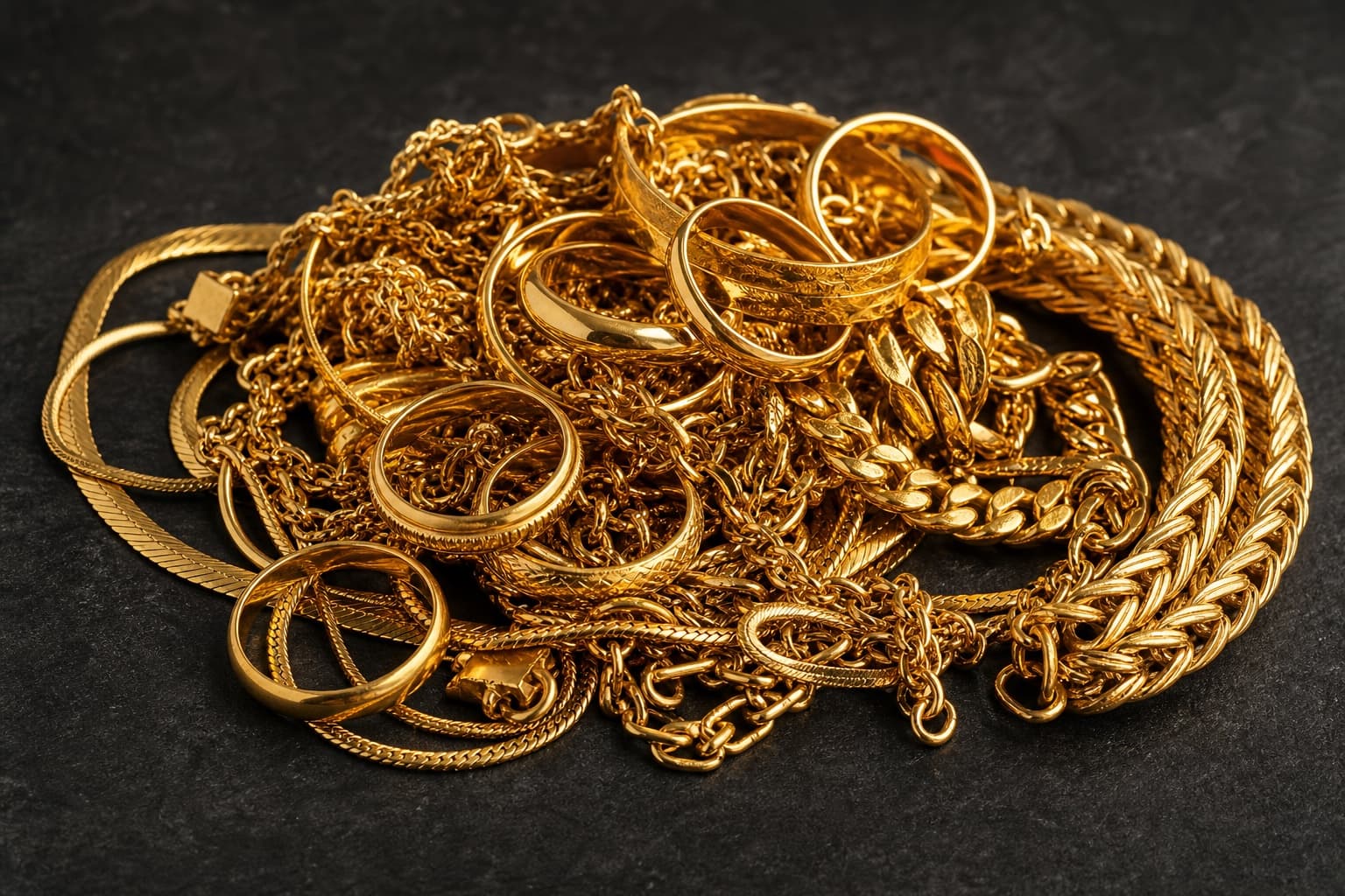 Gold jewellery ready for valuation