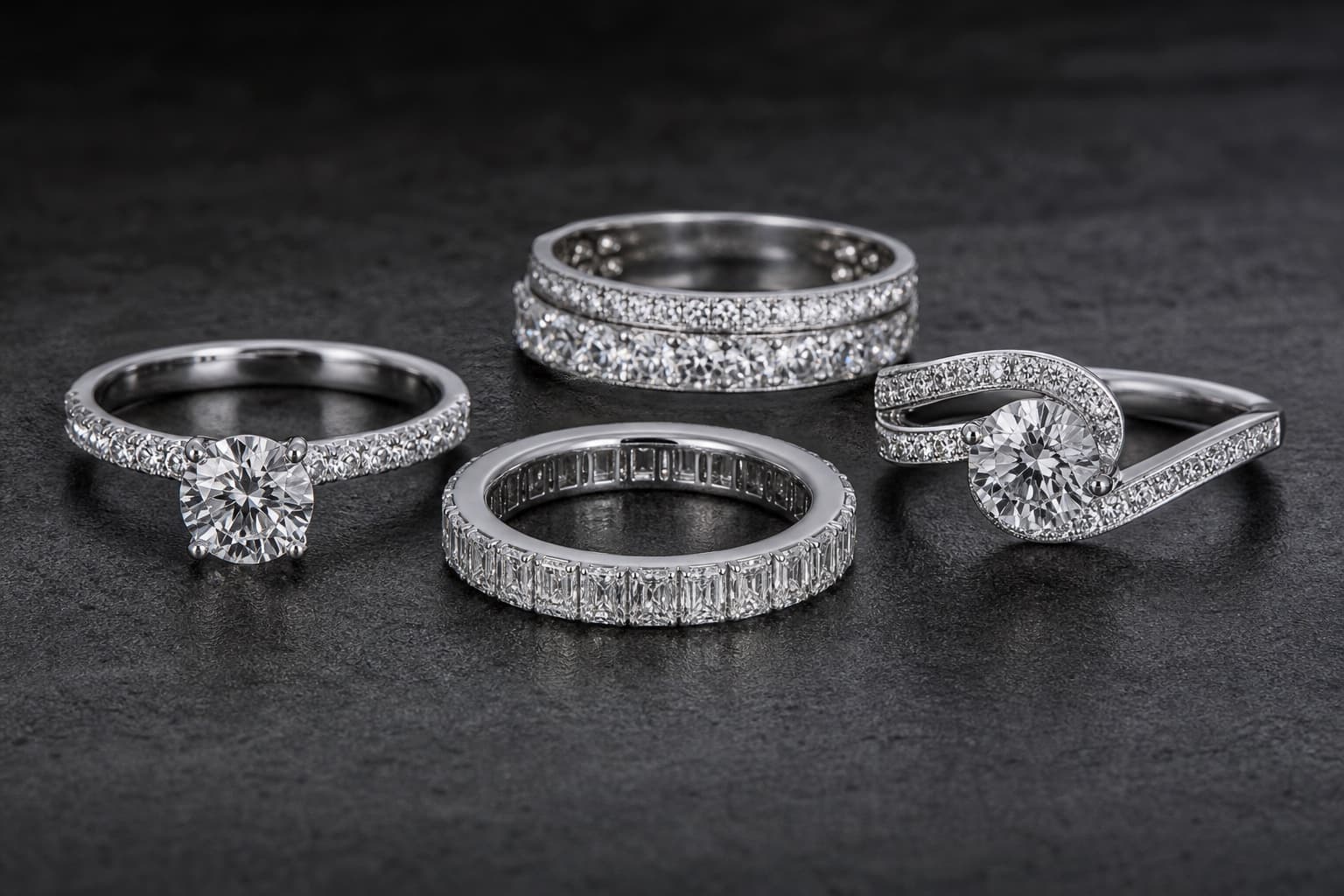 Platinum and palladium jewellery pieces