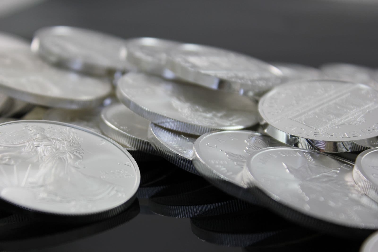 Silver bullion coins and sterling silver items