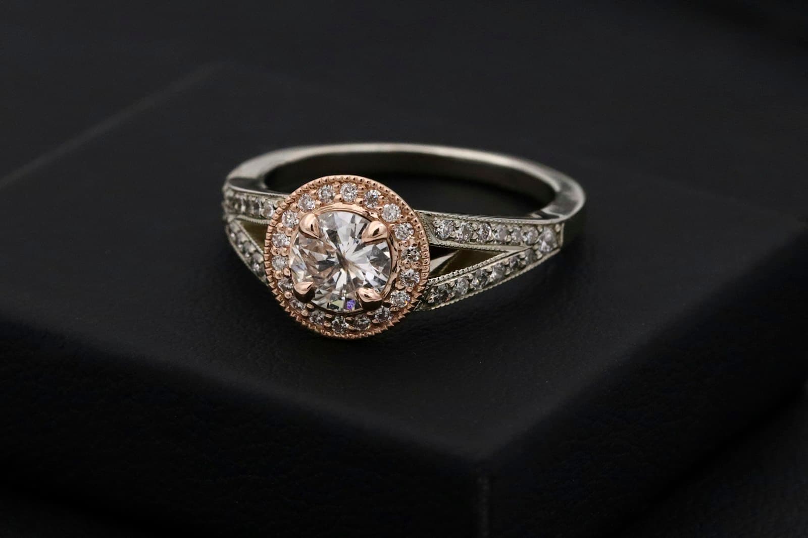 Jeweller working on stone setting